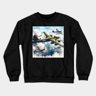 Fantasy illustration of WWII aircraft in battle Crewneck Sweatshirt